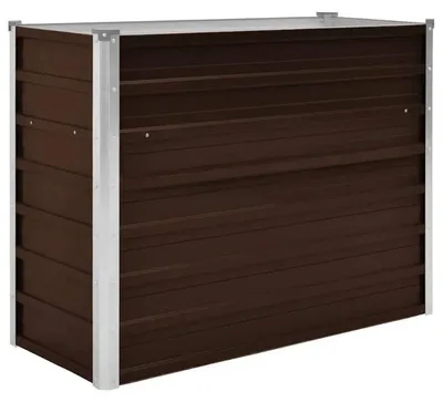 Image de Jardin surélevé - Jardinière en acier galvanisé - 100x40x77 cm - Fond ouvert - Marron