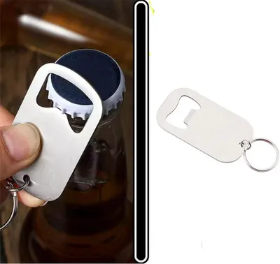 Image de CHPN - Ouvre-bouteille - Ouvre-bouteille pour bière - Porte-clés avec ouvre-bouteille - Argenté - Porte-clés pratique - Beau cadeau pour la fête des pères - Ouvre-bouteille