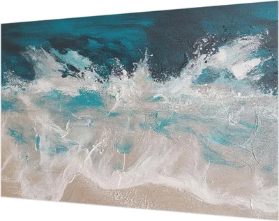 Produktbild von Wandtapete - Dekorative Tapete für Wohnzimmer- Tapetenfolie für Wanddekoration - 104x70 cm - Meereswellen