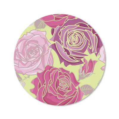 Produktbild von MuchoWow® Mauspad Mousepad Rosen - Rosa - Muster 40x40 cm - Mousepads - Maus Mat - Pad - Mausunterlage - Schreibtisch Accessoires