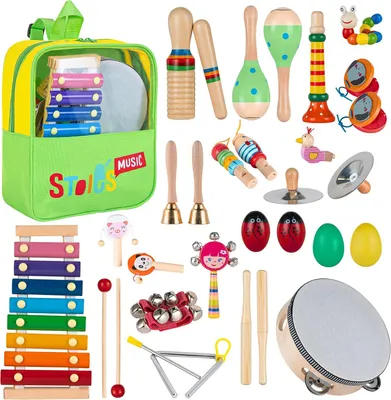 Produktbild von Musikinstrumente Set 34-teilig, Holz, für Kleinkinder