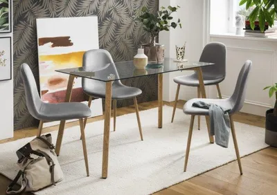 Produktbild von Esstisch >9/171< in Klarglas, Glas - 120x75x70cm (BxHxT)