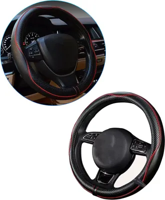 Productafbeelding van Stuurhoes van kunstleer, ademend, antislip, 37-38 cm, voor de auto