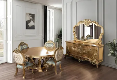 Produktbild von Set Kommode Spiegel Garnitur Kommoden Holz Gruppe Sideboard Möbel Barock