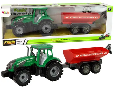 Obrázok produktu pre Zelený traktor s červeným prívesom