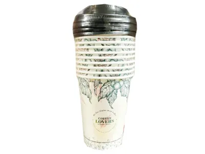 Obrázek produktu pro Intertan Kelímek papírový s víčkem, COFFE LOVERS 330ml, 10ks