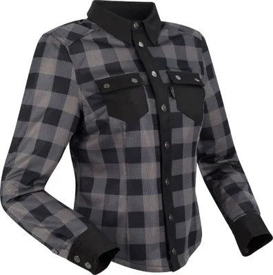 Produktbild von Segura Jovan Damen Motorrad Hemd, schwarz/grau, 38