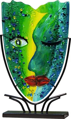 Zdjęcie produktu dla Casablanca Glasart, Gesichtsvase, "Twinkle", Glas, grün, , L. 10 cm, B. 29 cm, H. 49 cm 39873