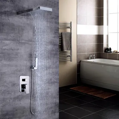 Obrázek produktu pro Sprchové sety - Sprchový set - Sprchová hlavice - Sprchový systém - Sprchová hlavice - Čtvercový design