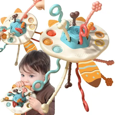 Produktbild von Woopie Baby Montessori Sinnesspielzeug Beißring Rassel Multifunktionaler Fuchs