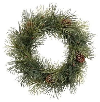 Produktbild von Künstlicher Adventskranz mit Kiefernzweigen und Zapfen