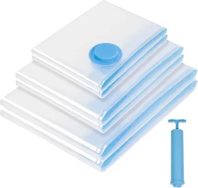 Produktbild von Famanu Vakuumbeutel für Kleidung - 6 Stück in verschiedenen Größen (80x100 cm, 60x80 cm, 40x60 cm)