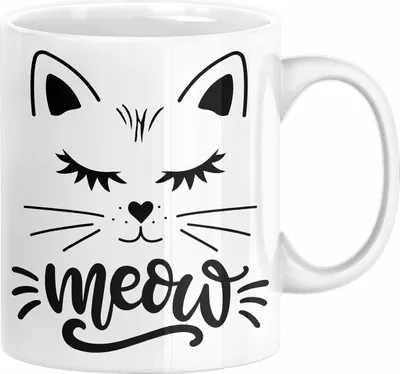 Produktbild von Katzen-Besitzerin Tasse Geschenk Meow Katze Geschenkidee Miau Katzen Mama  Kaffee-Becher (Weiß)