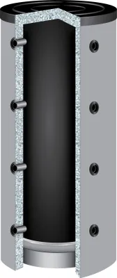 Produktbild von 1000 Liter TWL Pufferspeicher 90° P-1000 0 Wärmetauscher 100mm Isolierung
