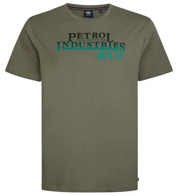 Produktbild von Petrol Industries T-Shirt Übergrößen schlamm Logoprint