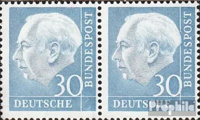 Produktbild von Briefmarken BRD (BR.Deutschland) 1954 Mi 187x wP waagerechtes Paar  gestempelt Heuss
