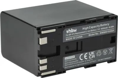 Produktbild von vhbw Akku kompatibel mit Canon XF300, XF305, XF100, XF105 Videokamera Camcorder (6600 mAh, 7,4 V, Li-Ion)