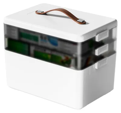 Produktbild von TRANKIELO® – Medizinische Aufbewahrungsbox mit 3 Ebenen – Tragbarer Griff – Für Medikamente, Schmuck und Kosmetik