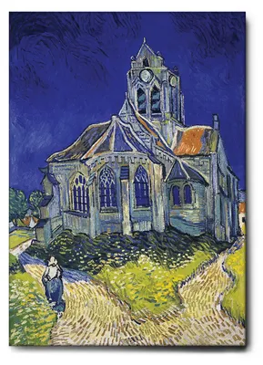 Image de Giallobus - Église d'Auvers sur Oise (avant) - Vincent Van Gogh - 70L x 100l cm - Tableau - Toile à cadre standard