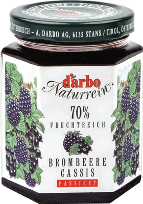 Produktbild von Food-United DARBO FRUCHTAUFSTRICH Brombeere Cassis schwarze Johannisbeere 200g
