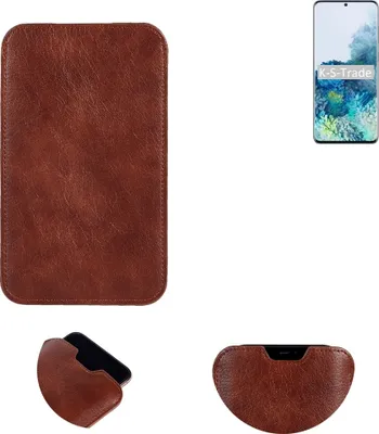 Produktbild von K-S-Trade Schutzhülle Handyhülle kompatibel mit Samsung Galaxy S20+ Exynos Handytasche Kunstleder Sleeve in braun