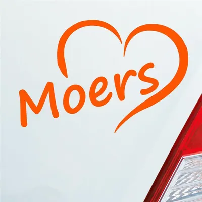 Produktbild von Auto Aufkleber Moers Herz Stadt City Love Liebe Heimat 12,5x8 cm Orange Sticker Heckscheibenaufkleber