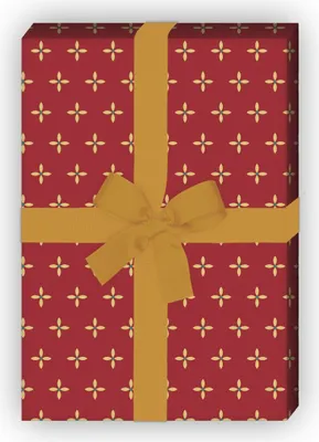 Produktbild von 70er Retro Geschenkpapier mit kleinem Sternen Muster, rot,  - G8379, 32 x 48cm
