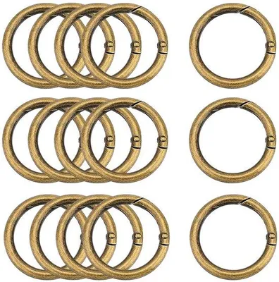Produktbild von Runde Karabinerhaken - vielseitig und stabil - 15 Stück - Bronze - 39 mm