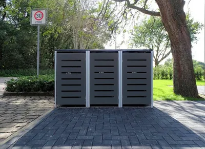 Produktbild von 3 Mülltonnenboxen Modell No.6 Anthrazitgrau für 240 Liter Mülltonnen