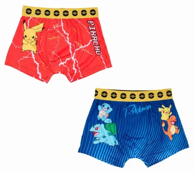 Produktbild von Pokemon Pikachu Jungen Boxershorts Unterhosen 2er-Pack Gr. 128-158 - 152/158, Bunt