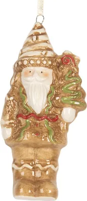 Produktbild von Clayre & Eef Weihnachtsanhänger Nussknacker 6x4x11 cm Braun Keramik
