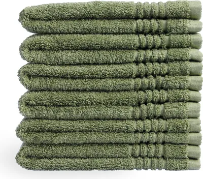 Produktbild von PHLOX Gästehandtücher Set - 6 Teilig - 100% Baumwolle 600 g/m² - 30x50 cm - Frottee, Weich - Grün
