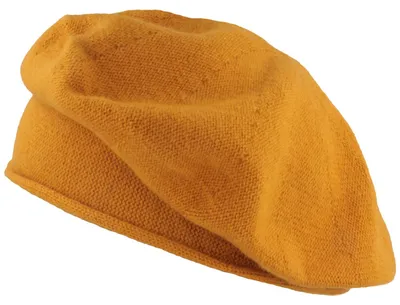 Kopka Steg-Baskenmütze aus reinem Cashmere in gold