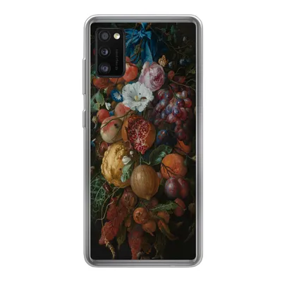 Produktbild von MuchoWow® Handyhülle Schutzhülle Hülle für Samsung Galaxy A41 Früchte und Blumen - Gemälde von Jan Davidsz. de Heem Silikon Softcase Handy Hülle - Mobiltelefon