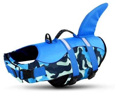 Hunderettungsweste Hai, verstellbar, blau Camo, hoher Auftrieb