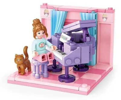 Produktbild von Sluban Mini Zimmer Bausteine Musikzimmer - 111 Teile - DIY Raum Bausatz ab 7 Jahren