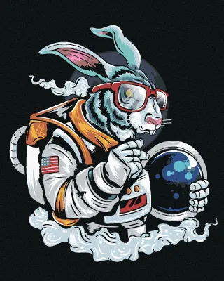 Produktbild von Zuty - Malen nach Zahlen - KANINCHEN ASTRONAUT, 40x50 cm, ohne Keilrahmen