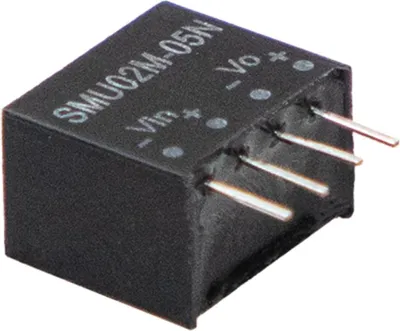 Produktbild von MEANWELL SMU02M-03N DC-DC-Wandler ungeregelt 3,3V 0,6A SIP4 1.500V
