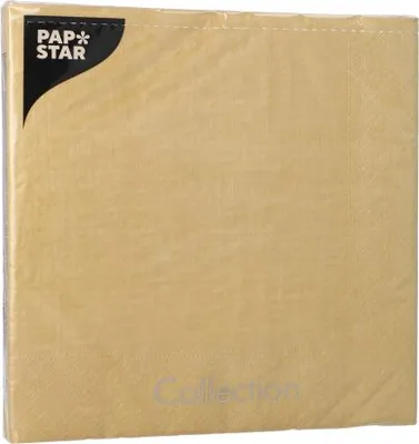 Produktbild von Servietten, 3-lagig 1/4-Falz 40 cm x 40 cm gold