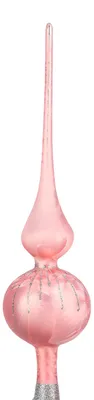Produktbild von Weihnachtsbaumspitze | Groß 35cm in Ice Rosa Silber Regen