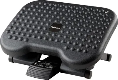 Image de Repose-pieds Fellowes Everyday Plus – support de pieds ergonomique avec base antidérapante – idéal pour une utilisation sous le bureau – repose-pieds pour le bureau ou la maison – améliore le confort d'assise – noir