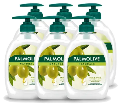 Produktbild von 6 x Palmolive Naturals Handseife Milch & Olive - 500 ml - Vorteilspackung - 6 Stücke