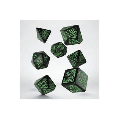Zdjęcie produktu dla Zestaw kości do gry „Call of Cthulhu” (7. edycja) – czarno-zielony