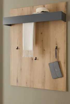 Produktbild von Garderobenpaneel "Center" in Evoke Eiche und grau Wandgarderobe 100 x 135 cm