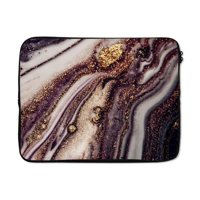 Produktbild von MuchoWow® Laptop Hülle 15 Zoll Marmor - Rosa - Gold - Glitzer - Marmoroptik Laptoptasche - Laptoptasche - Sleeve - Rundum-Schutz