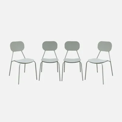 Immagine prodotto di Set 4 sedie da giardino in alluminio, Grigio