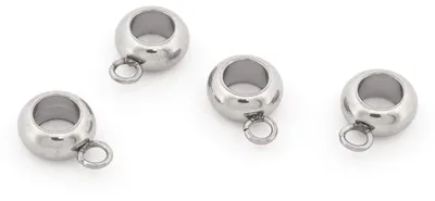 Produktbild von Vintageparts Collierschlaufen 304 Edelstahl platinfarben, 8 mm, 4 Stück