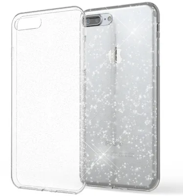 Produktbild von NALIA Handy Hülle für Apple iPhone 8 Plus, Glitzer Back Cover Case Silikon Etui Transparent