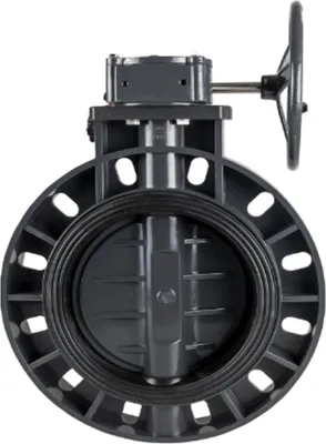 Produktbild von Zwischenflansch-Absperrklappe mit Drehrad aus PVC-U, 250 mm