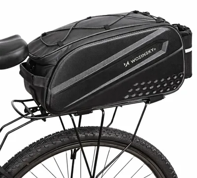 Immagine prodotto di Borsa da bicicletta da montare sul portapacchi, con tasche laterali apribili e con tracolla, colore nero